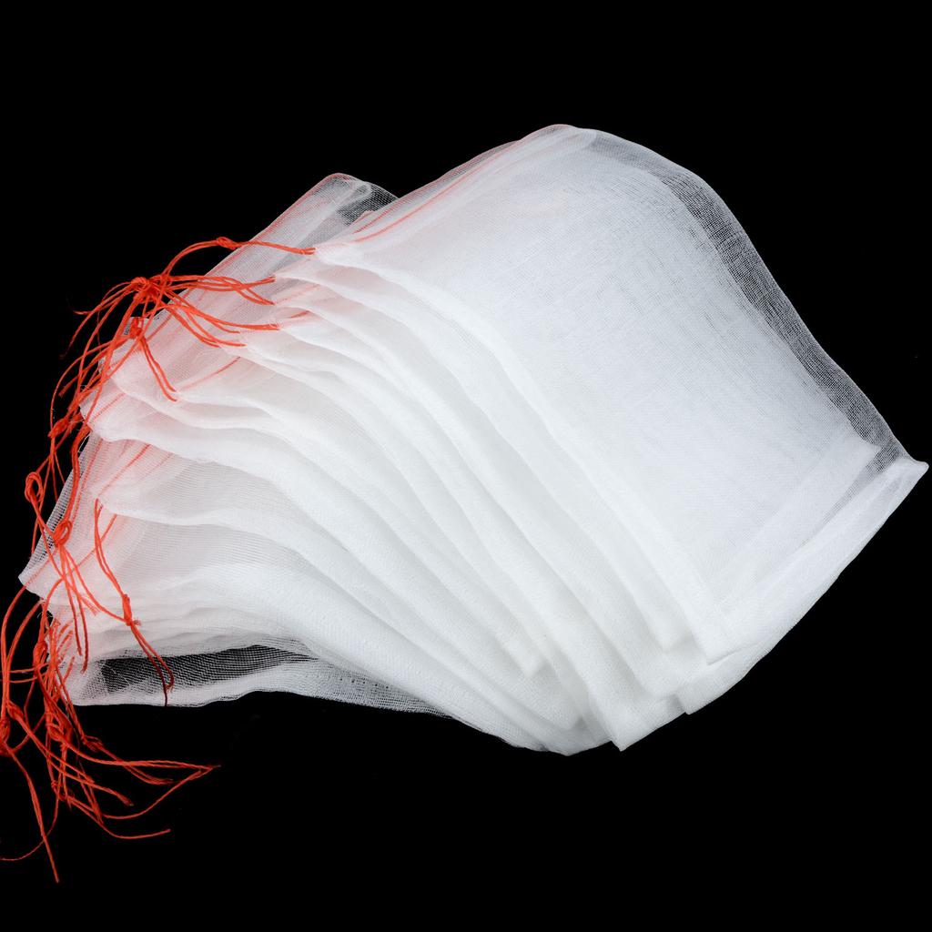 100Pcs Nylon Mesh Bags with Dradrawstringwstring Breathable Fruits Barrier Protect Bags 25x15cm