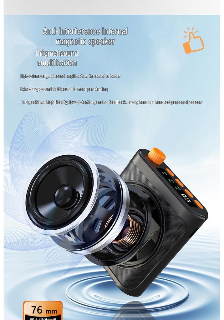 Compact Bluetooth Megaphone with Wireless Mic & Magnetic Mount for Teachers, Guides, and Outdoor Use