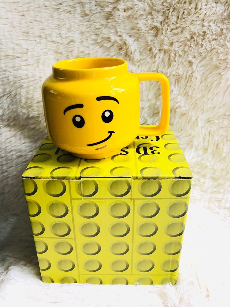 Creative Personality Cute Expression Ceramic Mug | Little Figure Head with a Smiling Face | Unique Gift Cup for Drinking Water.