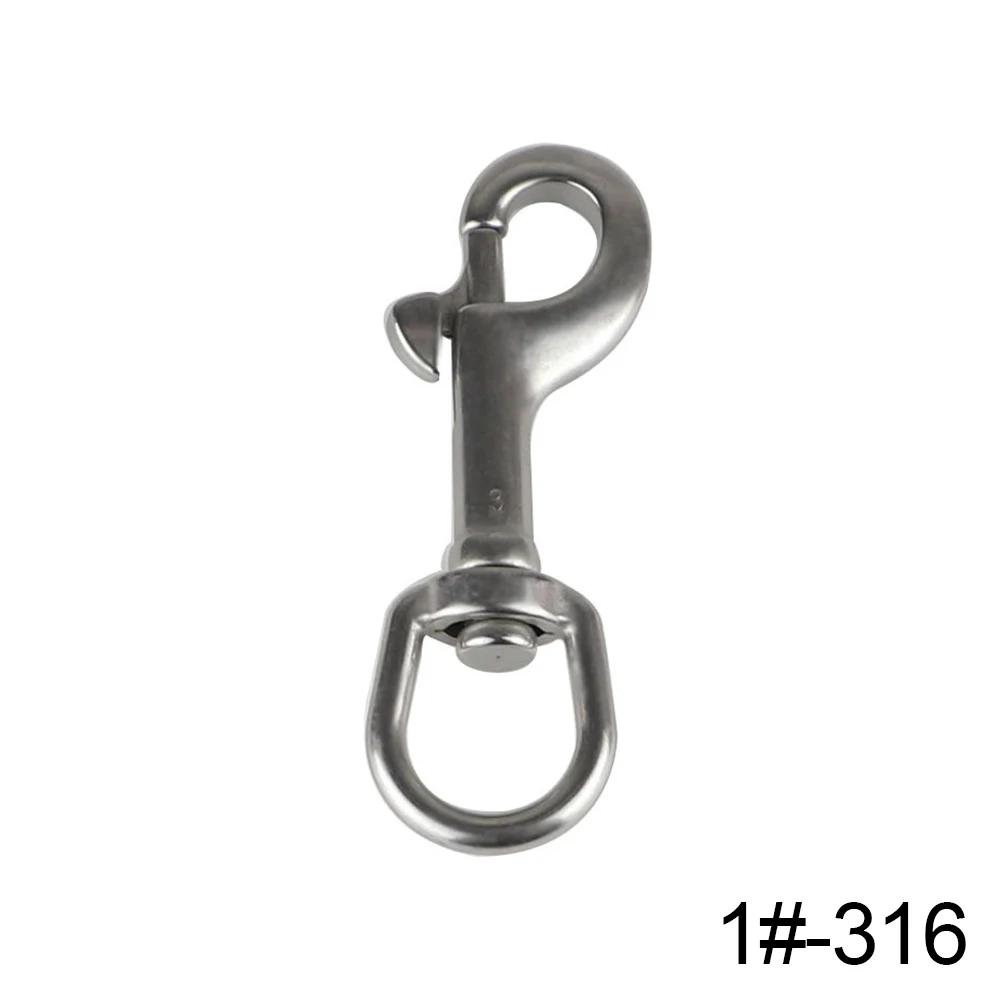 304/316 Stainless Steel Swivel Eye Bolt Spring Snap Hook 65/72/82/91/100/126mm Marine Diving D Ring Snap Hooks With Swivel
