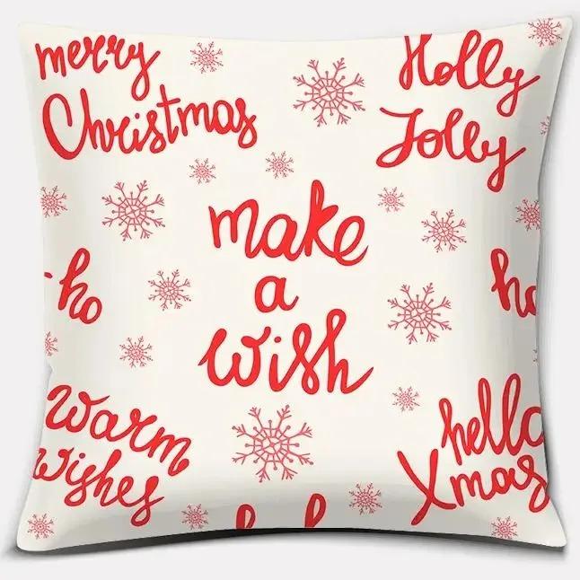 Christmas Themed Pillowcases Car Accessories Office Santa Claus Living Room Sofa Home Decoration Pillowcases