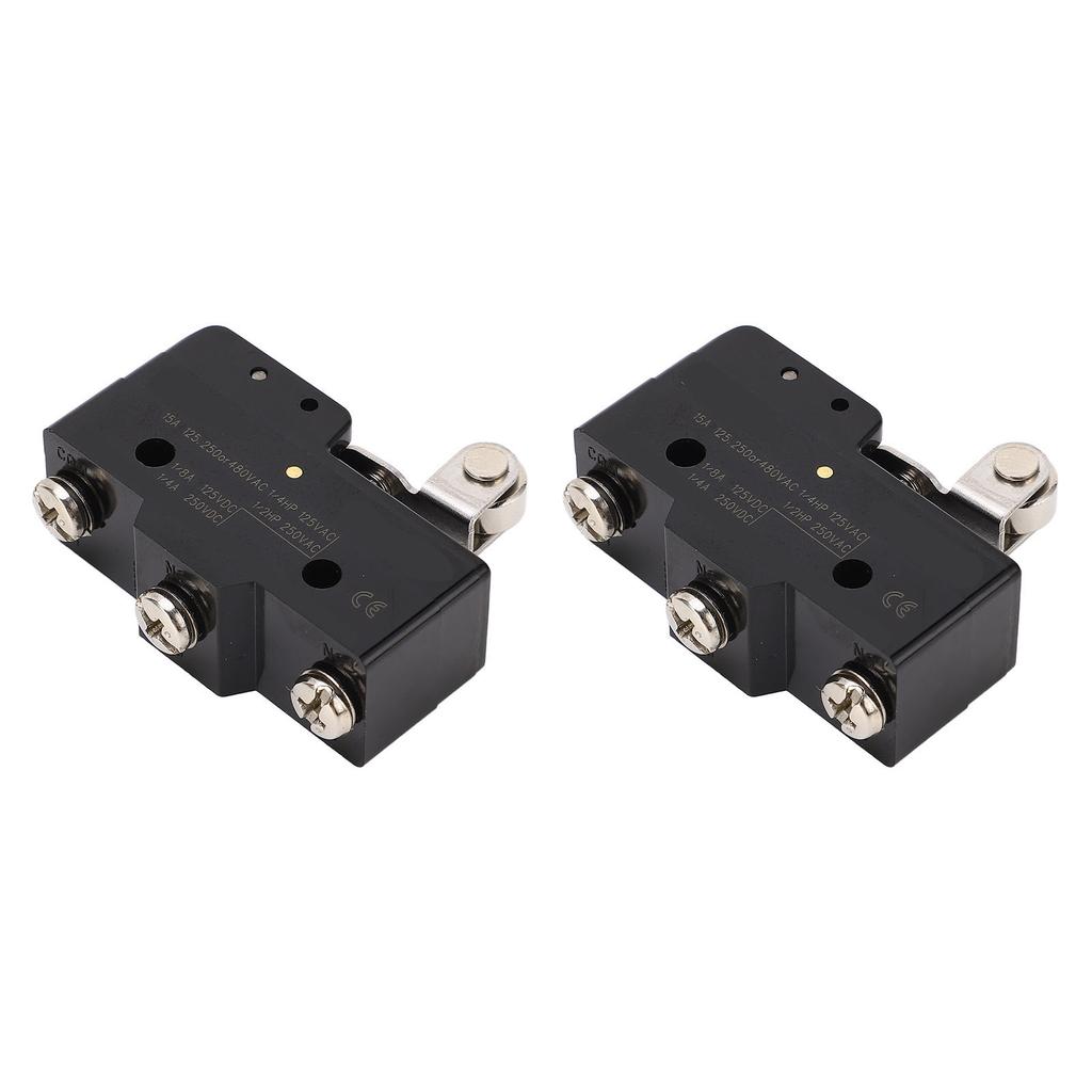 2 Pcs Micro Limit Switch 160OF 42RF 2.7PT 2.4OT 0.5MD 30.2OP 32.5FP NO NC Roller Lever Limit Switch 250VAC
