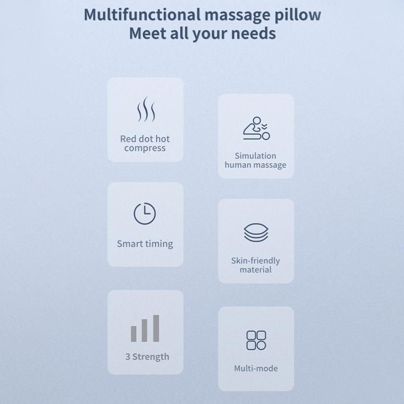 Electric Kneading Shiatsu Massage Pillow Inftared Heating Neck Massager Massage Cushion for Back Waist Body Health Massageador Relaxation