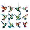 Kolibřík Vánoční ozdoby 2D Akrylový Létající pták Závěsné přívěsky na Vánoční stromek Dveře Okno Domácí dekorace