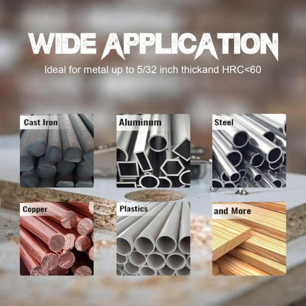5PCS Professional Metal Countersink Drill Bit Set Multi-Size 1/4 3/8 1/2 5/8 3/4inch Deburring Bit Countersunk Bits Plastic