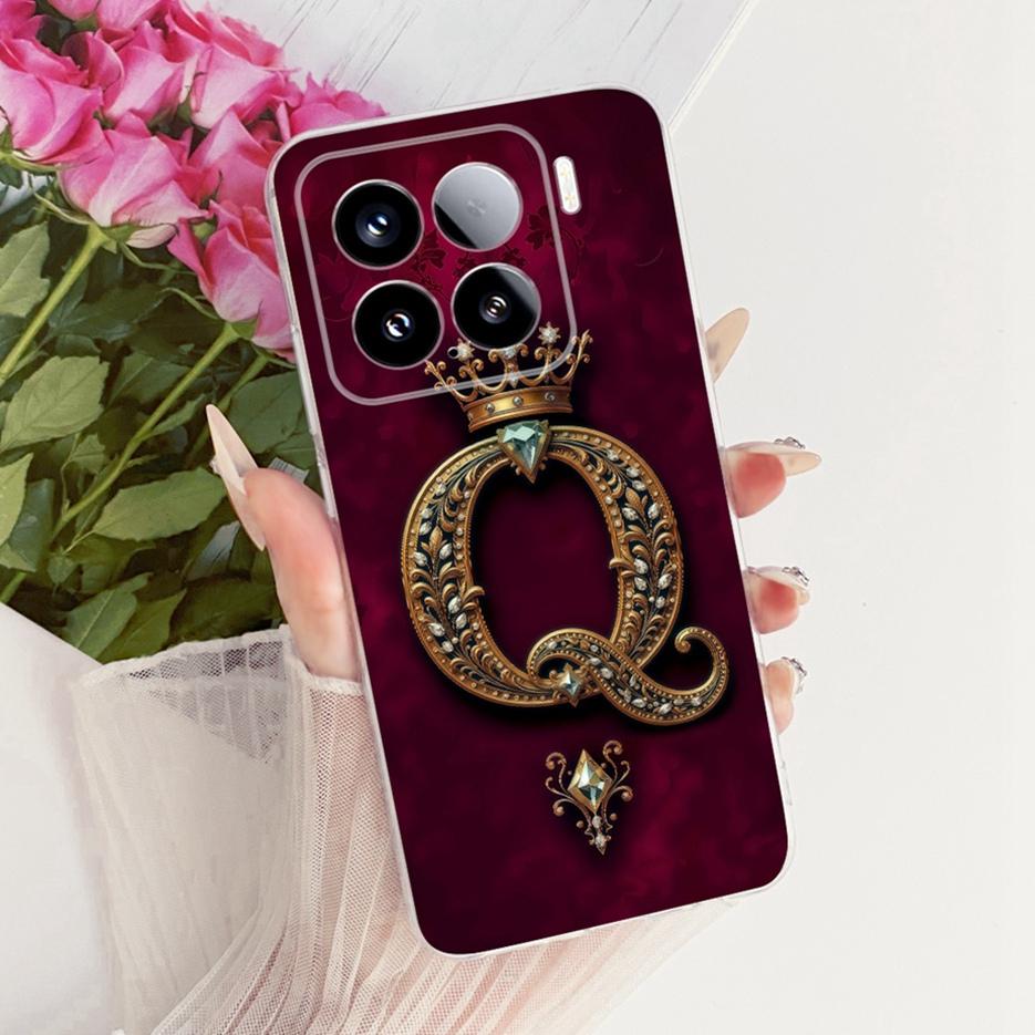 For Xiaomi Mi 15 Pro Case Luxury Crown Letters Cover Clear Silicone Soft Slim Phone Case For Xiaomi 15 Pro Mi15 Pro Fundas Coque