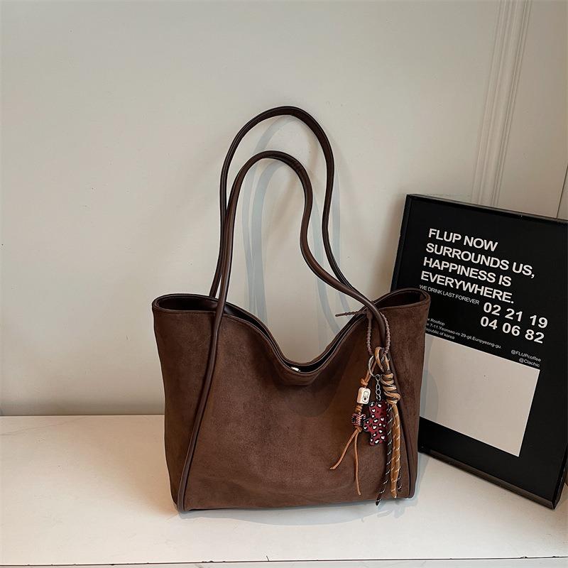 Retro Tote Bag Women's Autumn New Fashion Simple Commuter Shoulder Bag Casual Underarm Tote Bag