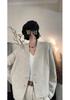 Women's Off-Season Double-Faced V-Neck Wool Coat - Elegant, Loose-Fit, Short Design