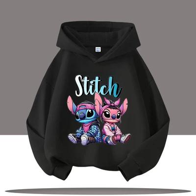 Disney Serie Cartoon Print Stitch Kinder Herbst- und Winter Kapuzensweatshirt Jungen Sweatshirts Mädchen Casual Basic Oberteile