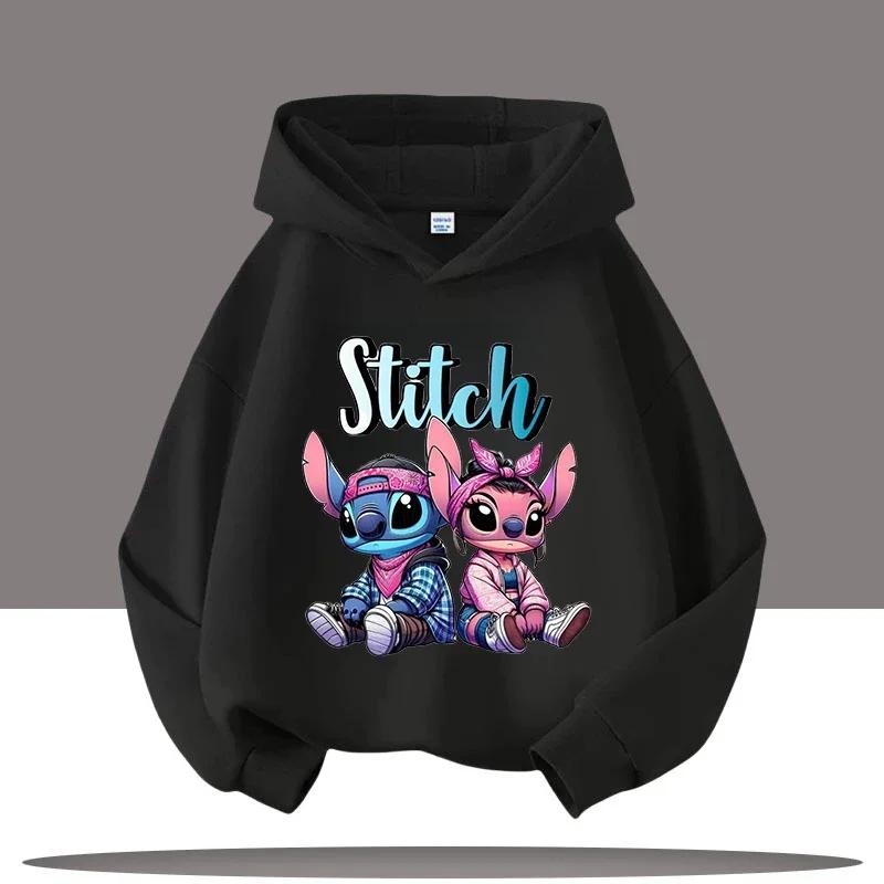 Disney Serie Cartoon Print Stitch Kinder Herbst- und Winter Kapuzensweatshirt Jungen Sweatshirts Mädchen Casual Basic Oberteile