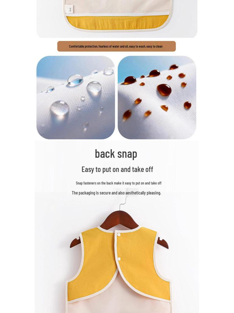 Waterproof Baby Bibs: Sleeveless, Anti-Stain, Solid Food Cartoon Coveralls for Infants and Toddlers