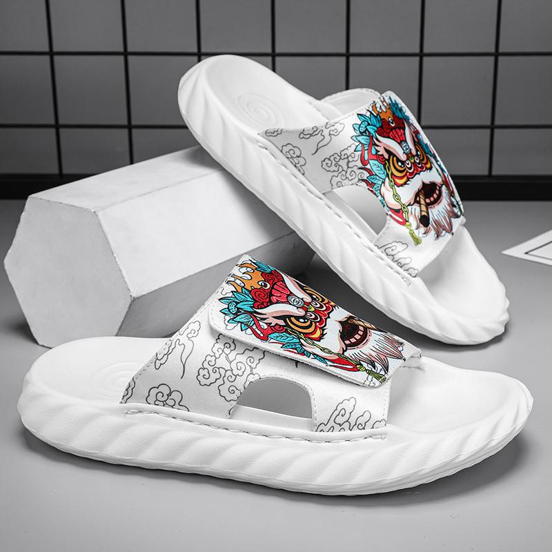 Summer Youth Slippers Men Comfortable Soft Unique High Quality Slippers Non-Slip Outside Flip Flops Thick-Soled Toe Sandals