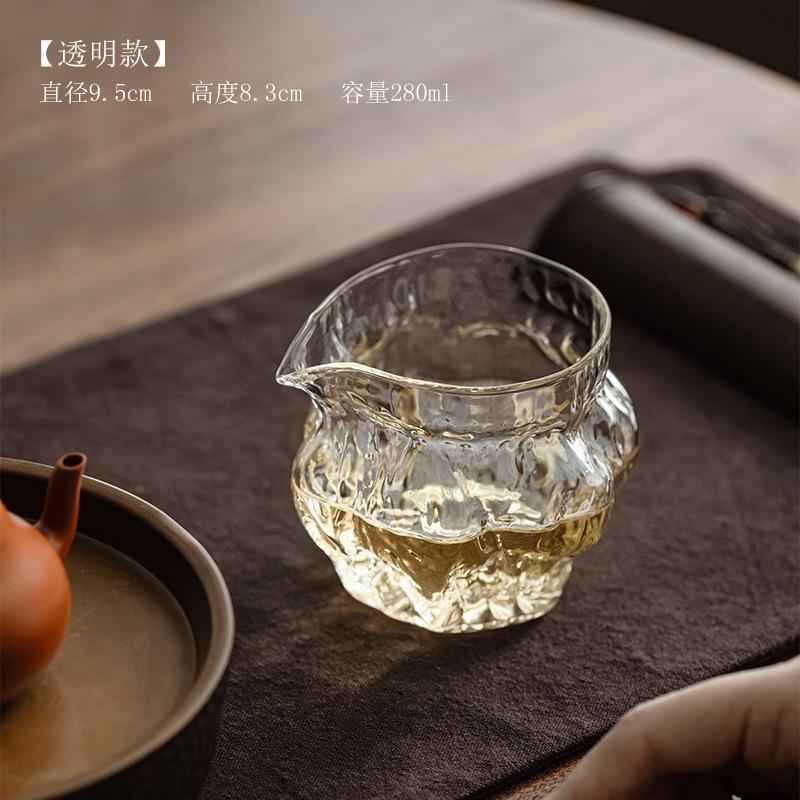 Japanese Style Glass Fair Cup Heat Resistant Kung Fu Chahai Creative Thickening Transparent Teacup Teaware Accessories 280ML
