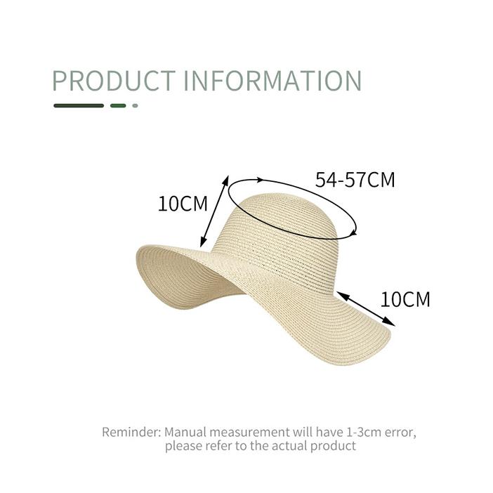 SOMALER Pălării de soare din paie de vară pentru femei Pălării de plajă cu boruri largi cu protecție solară UV, ambalabilă