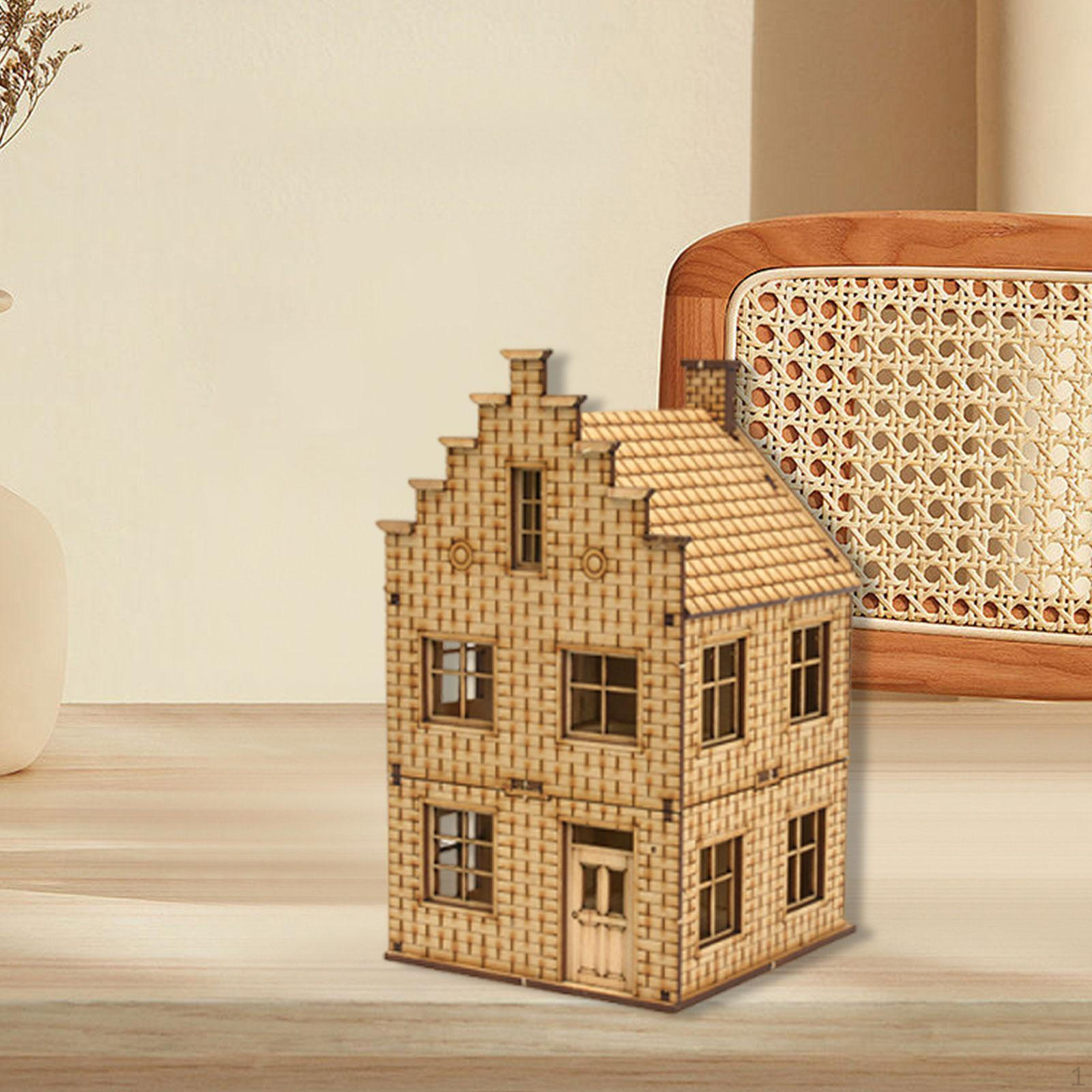 1/72 European Building Model Kit Architecture DIY Gift Ornament, Collection Decor Handmade, Style A