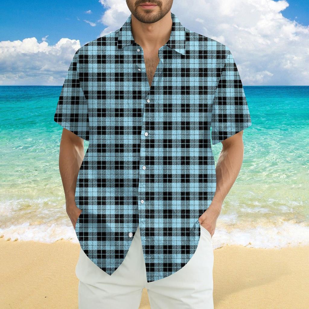 Men's Fashion Casual Loose Hawaiian Print Short-sleeved Shirt
