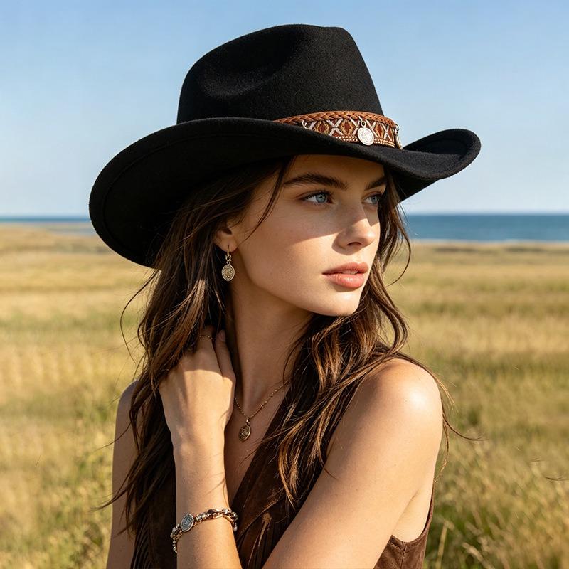 Women S Unisex Panama Hat Western Jazz Style Hat Winter Autumn