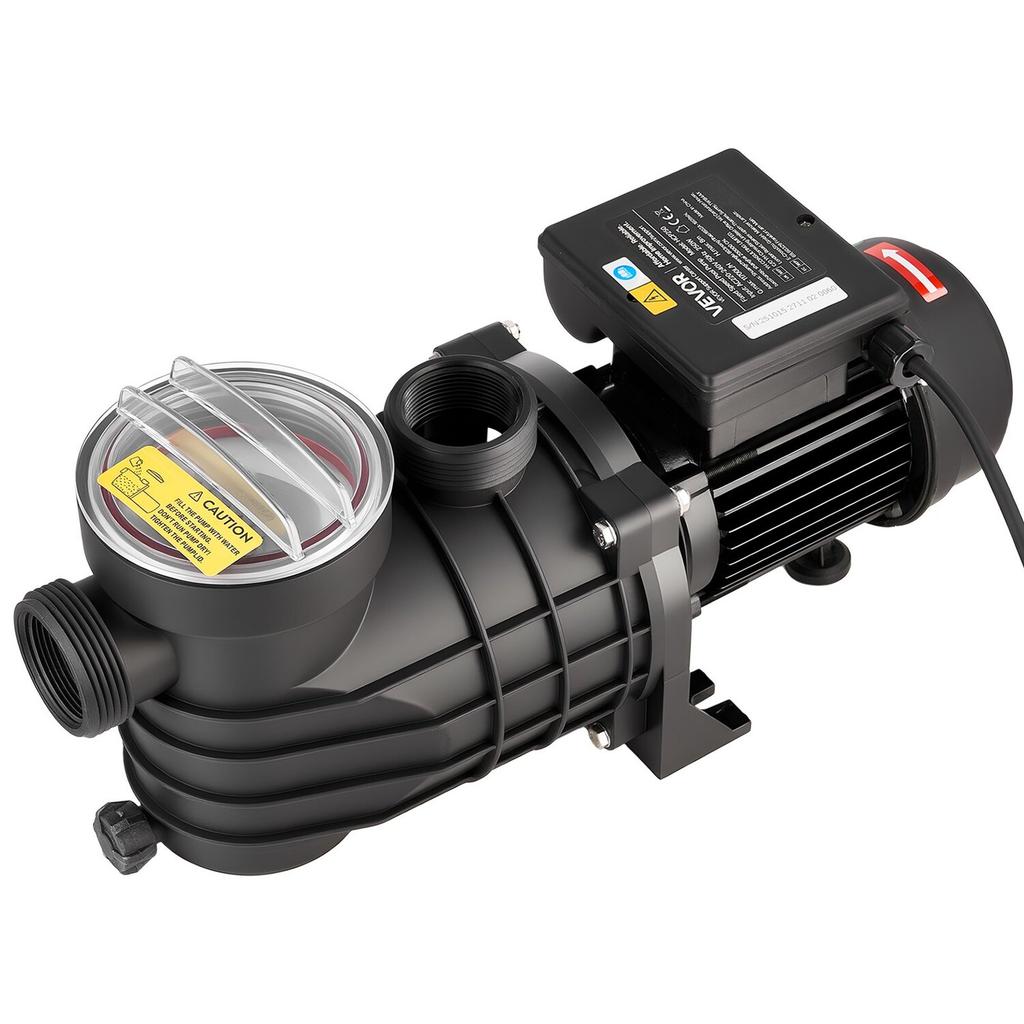 Above Ground Pool Pump, 250W, 11,700 L/H Max Flow Single Speed Swimming Pool Pump, AC 220-240V, 2850 RPM, 8 M Max Head Lift, with Filter Basket & Lid,
