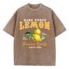 Summer Lemon Washed TShirts Womens Cotton Oversized ONeck T Shirts Fresh Fruit Prints Tops Casual Short Sleeve Woman Clothes