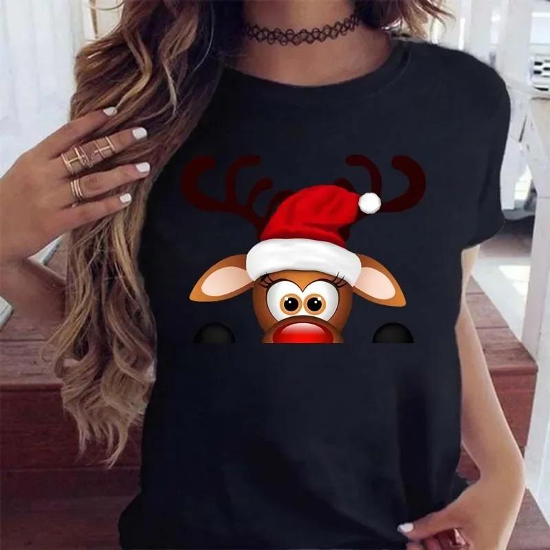 1PC Christmas Snowman Tshirt New Year Christmas Tree Tshirt 2025 Printed Tshirt Womens Shirt Clothing Tshirt