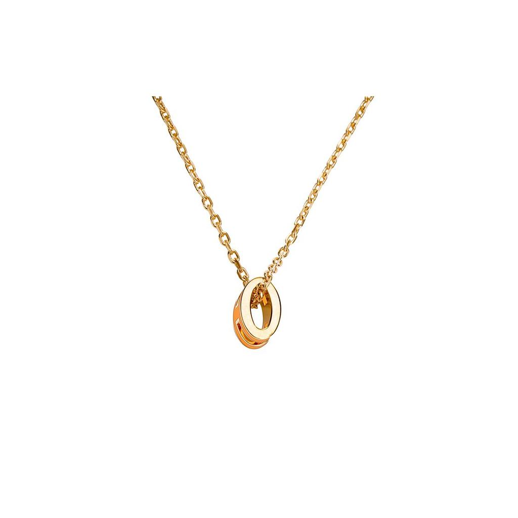 Hermes Mini Pop H Classic Fashion Pendant Necklace Women Necklace Orange Gold H147992F-02