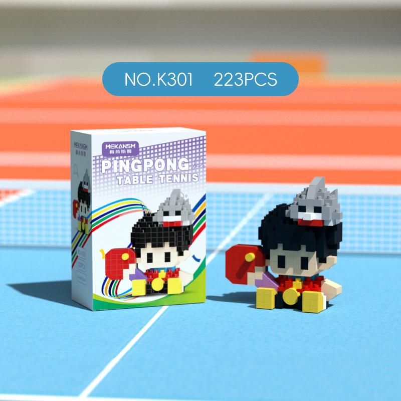 Creative DIY Cute Table Tennis Racket Building Block Model Tiny Particle Educational Assembly Toy Christmas Gift