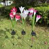 Solar Lily Flower Garden Lights - 3-Pack Colorful Set