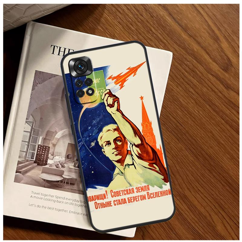 CCCP Soviet Space Propaganda Art Case For Xiaomi Redmi 13C 12 C 10C 9C Redmi Note 13 Pro 9 10 11 12 Pro 9S 10S 11S 12S Cover
