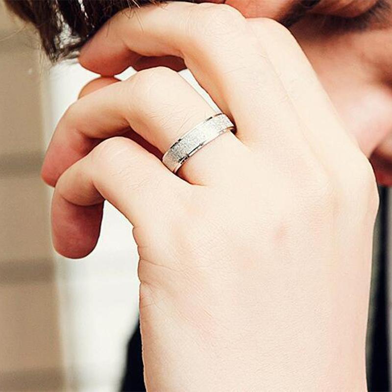 Kvinner Menn Par Haleringer Farge Sølv Gull Smale Dekorative Finger Frosted Motetilbehør