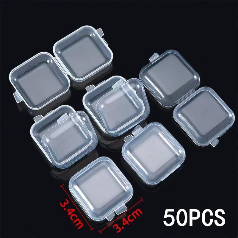 10/20/50/100PCS Jewelry Storage Box Portable Mini Plastic Storage Box Container Earring Ring Earplugs Packaging Storage Case