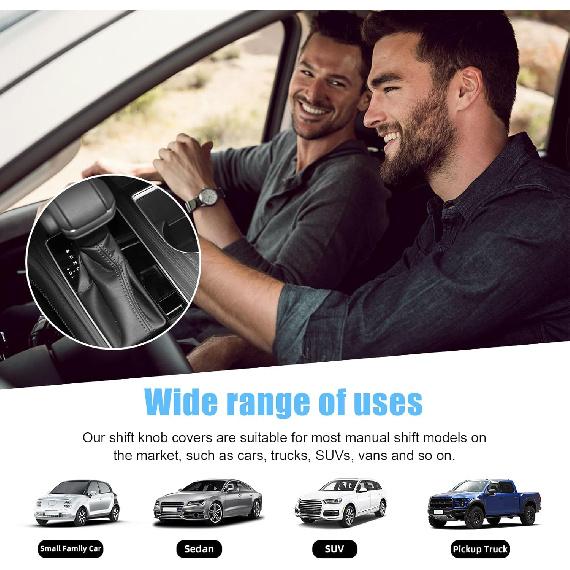 Car Shift Knob Dust Cover, Gear Shift Knob Cover for Protection, Leather Manual/Automatic Shifter Shift Boots Cover, Decorate Car Interior, Universal