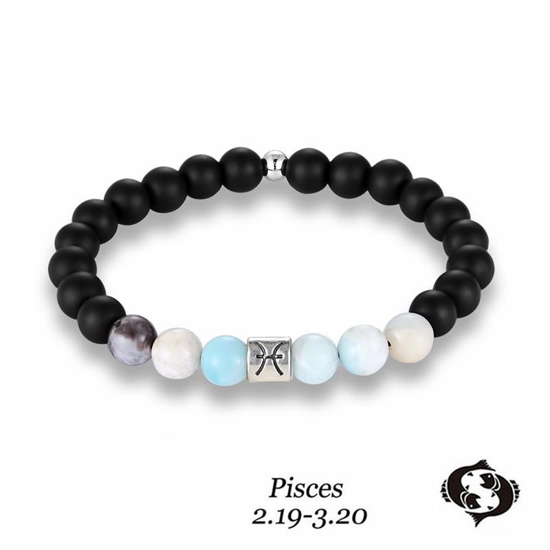 12 Constellation Bracelets, Energy Stone Frosted Stone Bracelets, Personalized Trend Yoga Bracelets.