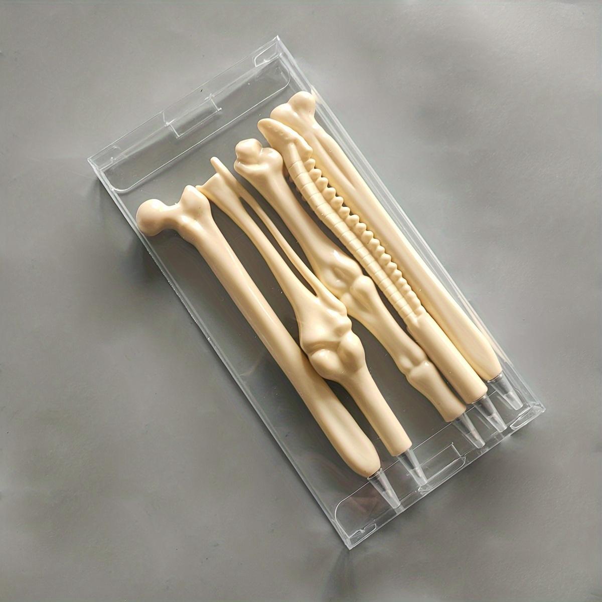 

5pcs/pack Creative Bone-Shaped Ballpoint Pens Fun Unique Gift For Nurses Doctors Office Use Medical Notebook Writing Supplies
