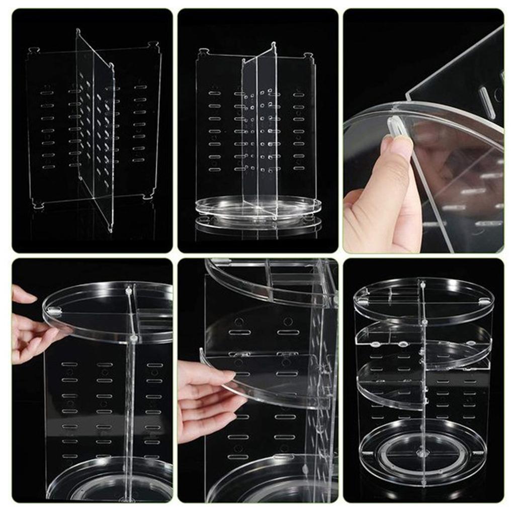 Elegant Makeup Storage Rack 360 Rotating Organizer with Multiple Layers for Cosmetics Beauty Products Display Stand