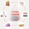 Multifunctional Hanging Organizer Bag - Double-Layer Mesh Laundry Bag with Zippered Compartment & Side Pockets