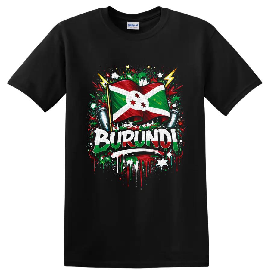 Burundi Flag T Shirt African Pride Paint Splash Drummer Music Festival Gift Tee