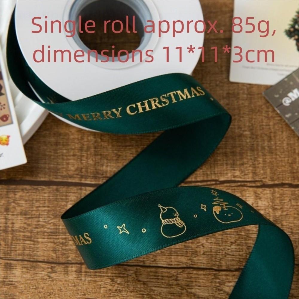 2.5CM Christmas Decor Ribbon Printed Design 25Y Length Polyester Ribbon Polyester Material DIY Gift Packing Home Decor