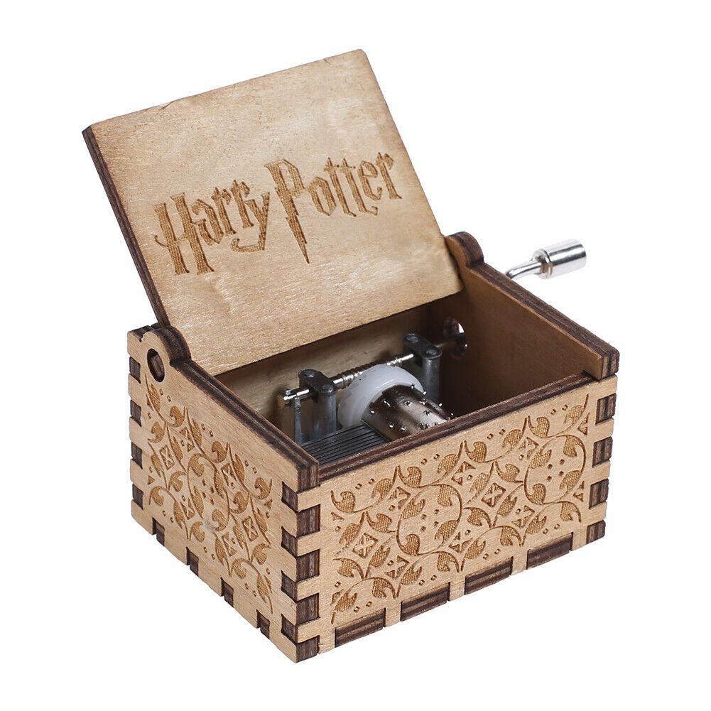 Harry Potter Engraved Wooden Music Box Vintage Storage Box Design