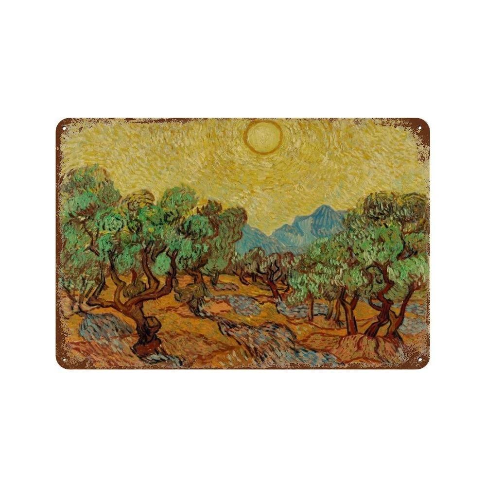 Affiche de Collection de Peintures à l'Huile Célèbres Vintage Décorative Van Gogh Plaque Métallique en Étain Pour Atelier Pièce de Maison Décoration Murale Artistique
