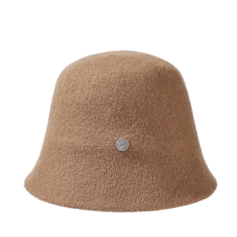 Autumn and Winter New High-end Wool Bucket Hat Women's Elegant Basin Hat Bucket Hat