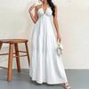 Women's Summer Casual Fashion Solid Color Dresses V-Neck Sleeveless Dresses