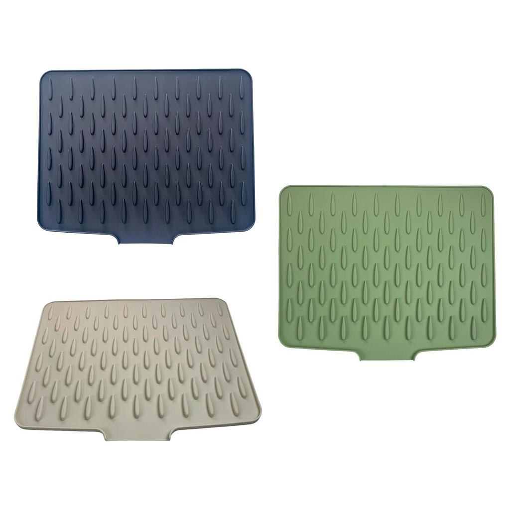 Silicone Dish Drying Mat Avoids Water Build Up Refrigerator Sturdy Heat Resistant Insulation Pad Drain Pad Dish Drying Pad
