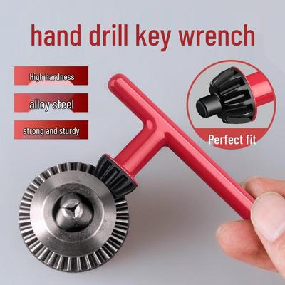 Electric Drill Accessory Set: Keyed Drill Chuck, Angle Grinder, Impact & Bench Drill Bits, Hand Drill, Rubberized Wrench