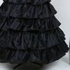 Women Crinoline Petticoat Black Ruffles Hoop Skirt Floor Length Ball Gown Slip Girls Underskirt for Wedding Bridal Dress