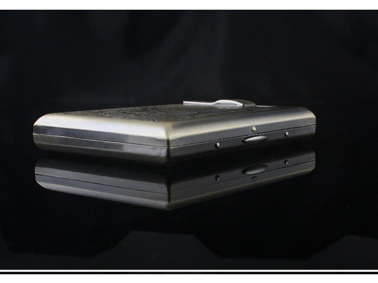 Noble Pie GP9029 Bronze Floral Multifunctional Cigarette Case & USB Lighter (Holds 20 Cigarettes)