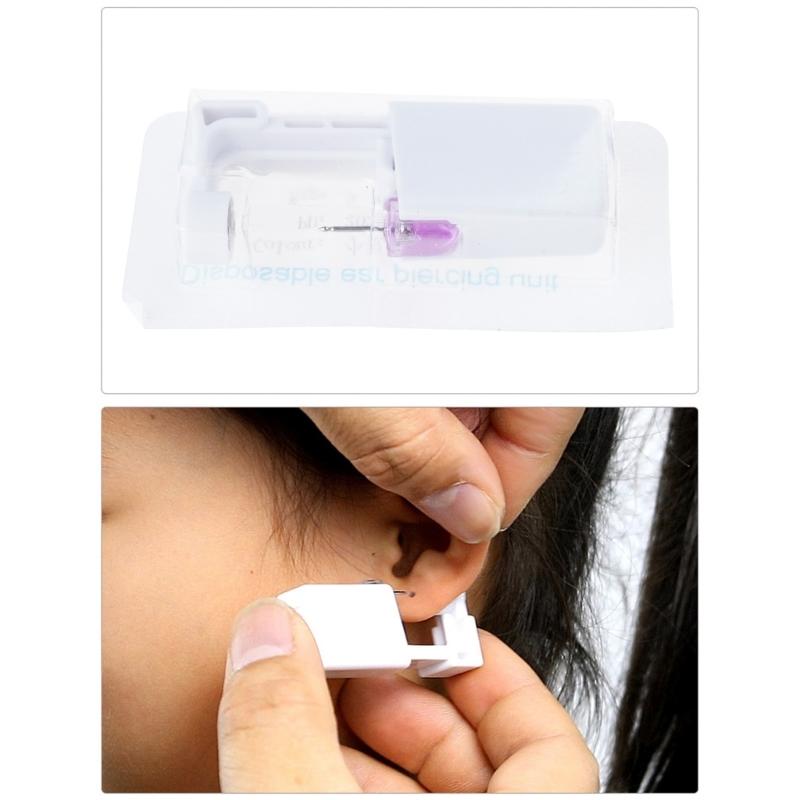 Convenient Portable Single Use Ear Stud Piercer for Home and Travel Ear Piercing Device Body Jewelry Piercing Tool