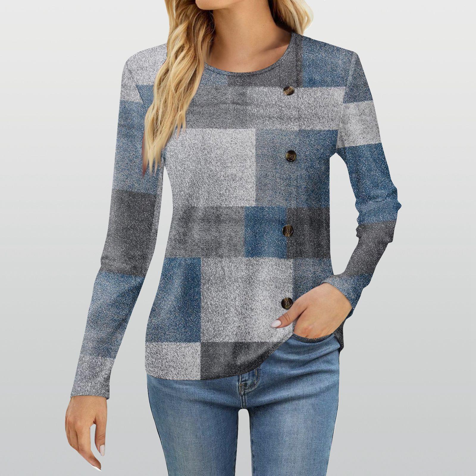 

Женская модная повседневная футболка с круглым вырезом и длинным рукавом с принтом, женская футболка XXXL