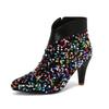 Fashion New Silver Sequin 8cm High-heeled Short Boots European American Autumn Winter Fashionable Elegant Women Ankle Boots Size 34-47