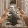 Tappeto Runner 3D Fessura Rocciosa Canyon Corridoio Tappetino Pavimento Illusionale Valle Profonda Realistica Ideale per Decorazione Corridoio