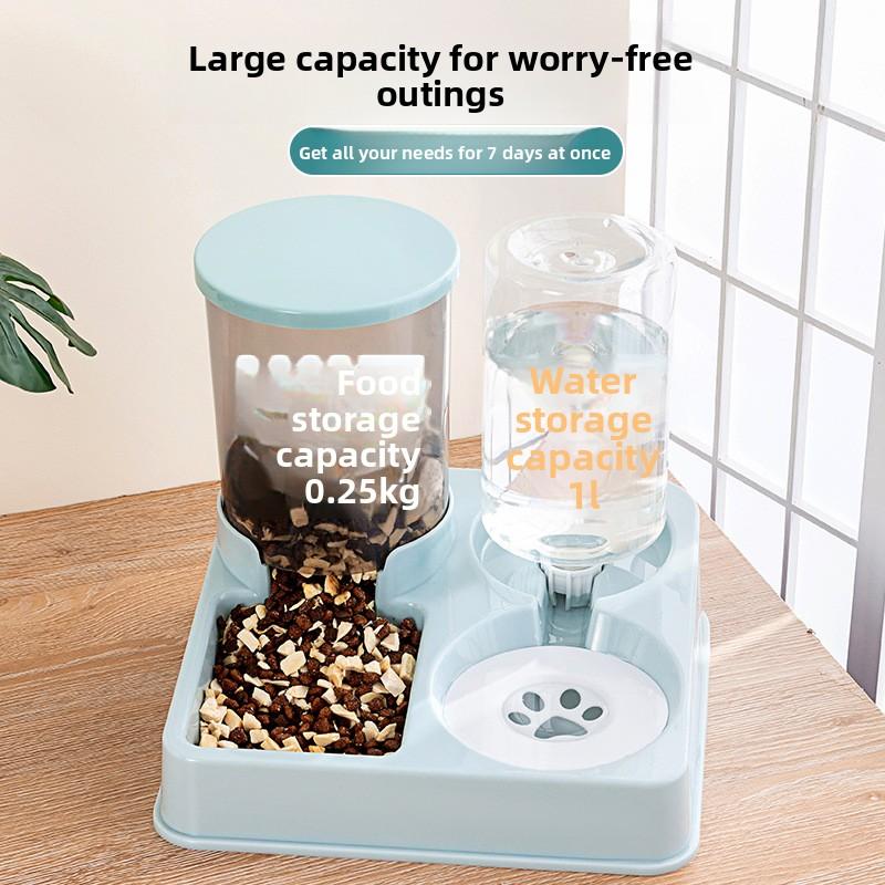 Cat Automatic Feeder, Water Dispenser, Integrated Cat Food Bowl, Cat Bowl, Dog Bowl, Double Bowl, Dog and Cat Water Bowl, Pet